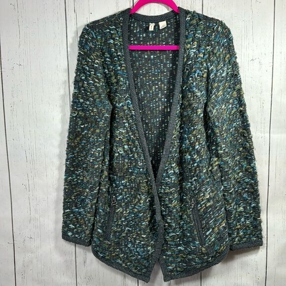 Moth by Anthropologie Textured Open Front Cardigan XS Wool Blend Boho Knit Cozy - Picture 1 of 15